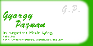gyorgy pazman business card
