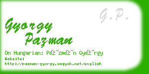 gyorgy pazman business card